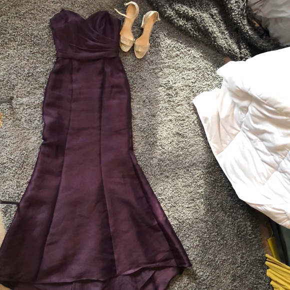 DAVIDS BRIDAL plum formal dress - Picture 4 of 6